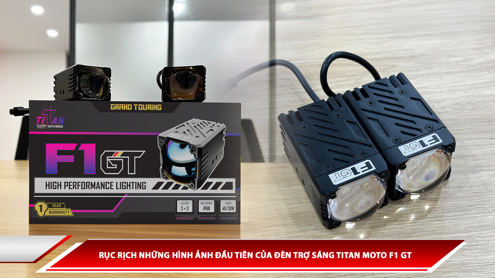 Rục rịch những hình ảnh đầu tiên của đèn trợ sáng Titan Moto F1 GT